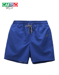卡帝乐鳄鱼短裤男白色夏季新款运动五分裤户外健身短裤速干沙滩裤