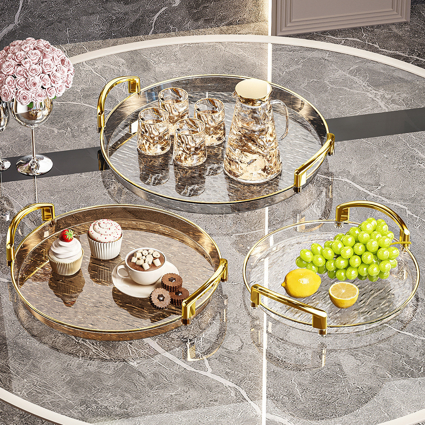 茶盘轻奢高档2026新款客厅茶几放杯子水杯收纳盘子美容院专用托盘,淘宝优惠券,粉丝福利购,淘宝优惠卷