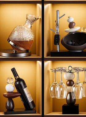 现代简约石来运转收纳摆件