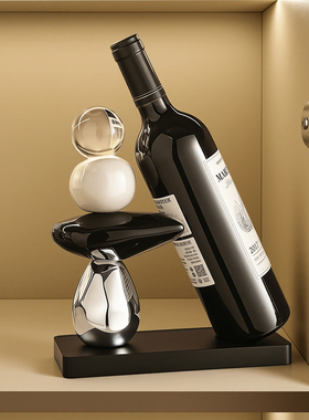 轻奢高档石来运转酒架摆件