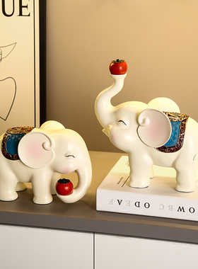 现代简约招财纳福大象装饰品摆件