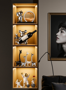 轻奢风小象流沙画摆件