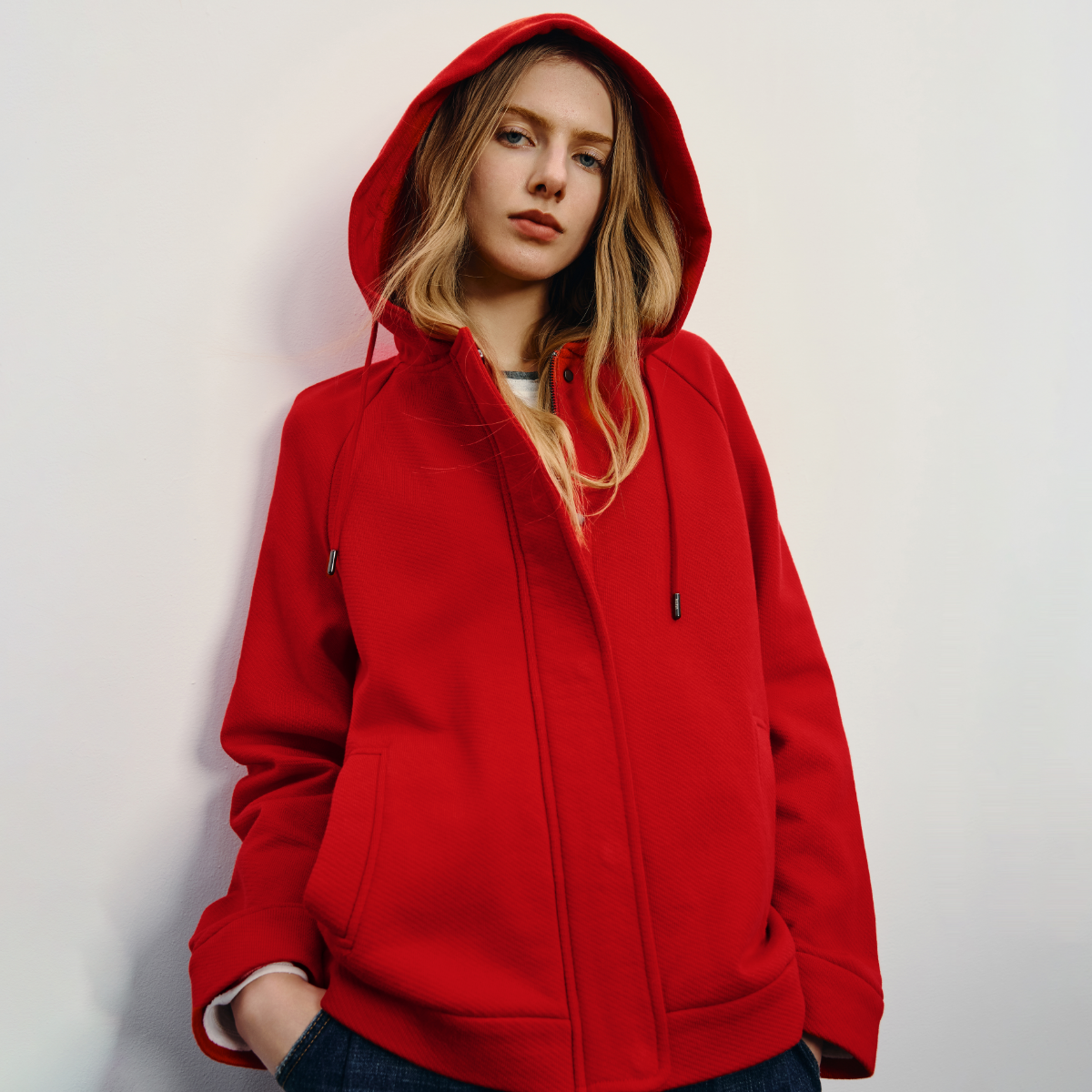 HAVVA【红运好运新年系列】连帽拉链抽绳卫衣女外套2026春W1-3311