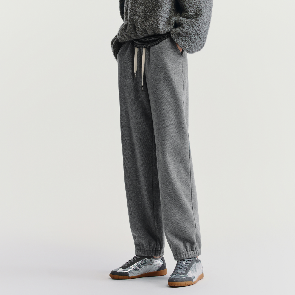 HAVVA束脚边线加绒加厚休闲卫裤抽绳松紧腰女裤子2025冬KX3-3785,淘宝优惠券,粉丝福利购,淘宝优惠卷