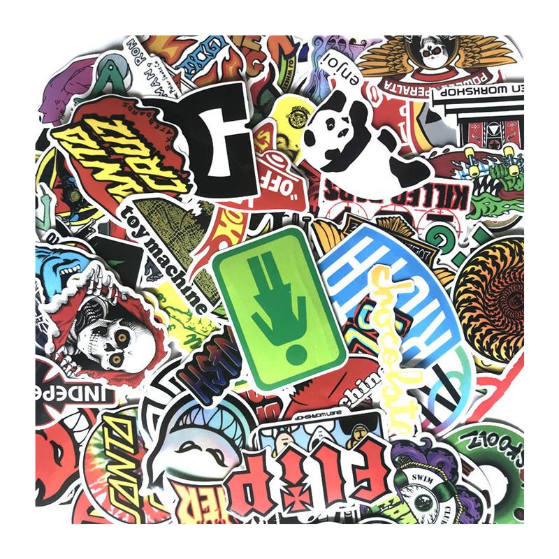 100 cool skateboard fashion Stickers For Suitcase Skateboard