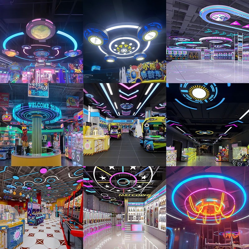 科技风科技感模块造型吊灯电竞馆展厅大厅商场超市办公楼公司灯具 - 图1