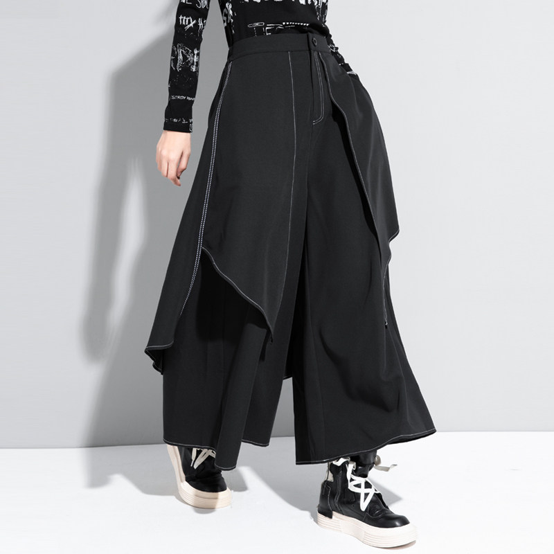 欧洲站秋装垂感阔腿裤设计感休闲裤 雅洛丝菲休闲裤