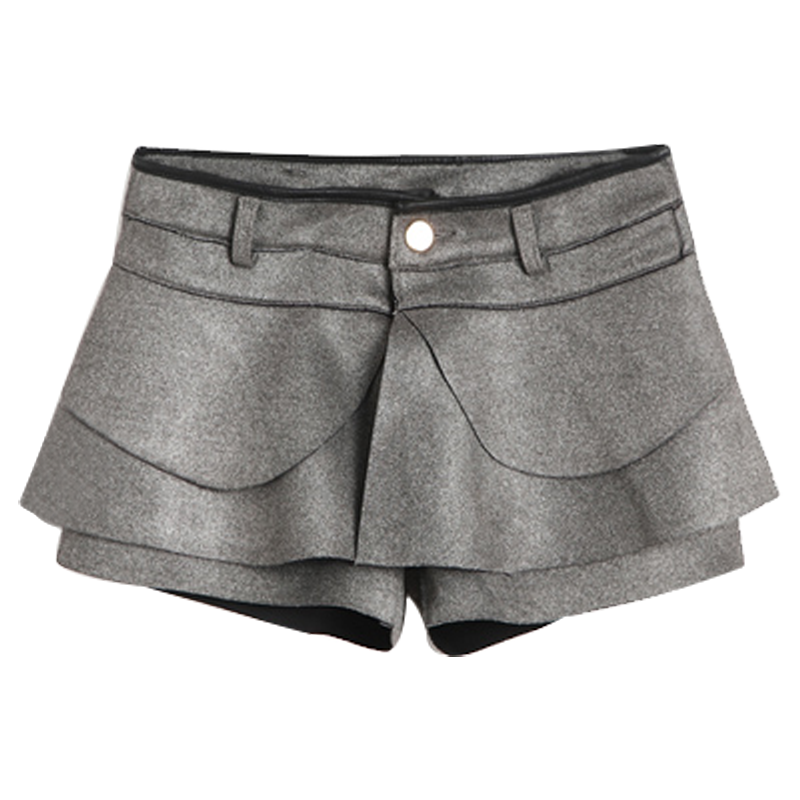 欧洲站秋冬显瘦鹿皮绒裙裤短裤裙 雅洛丝菲休闲裤