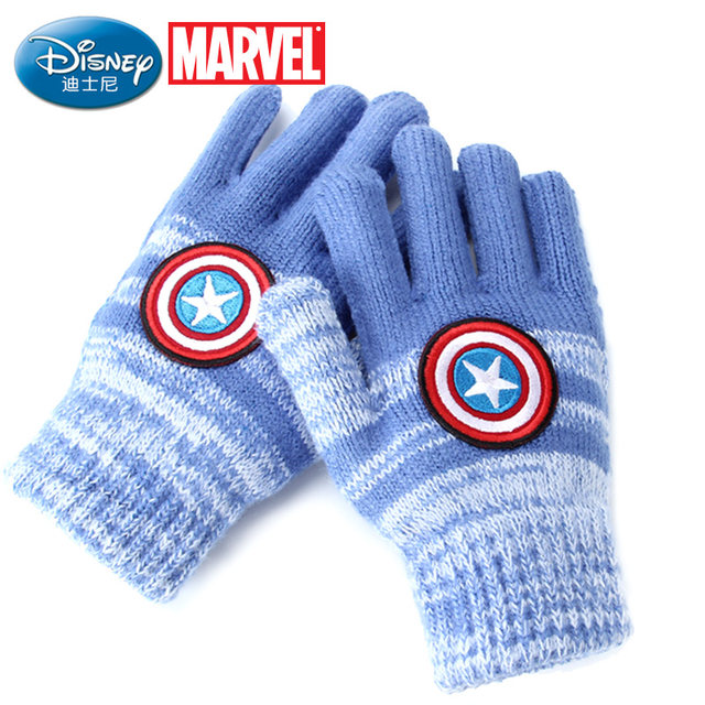 Captain America Children's Gloves Winter Woolen Boys