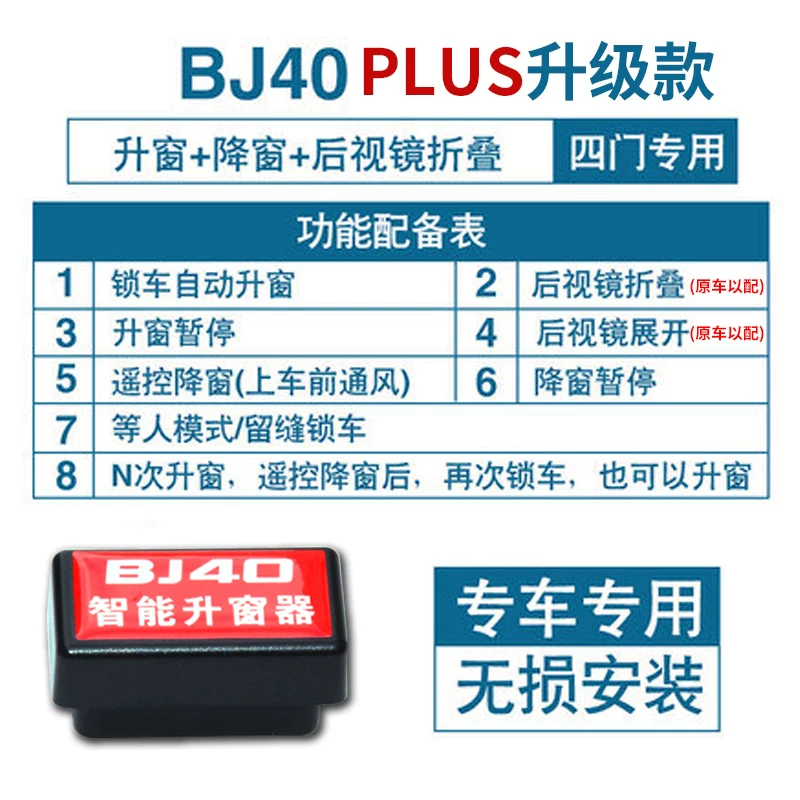 Устройство стеклоподъемника Beijing Automobile BJ40L BJ40 Plus Modification Специализированная одноразовая автоматическая подъемник стекол заднее зеркало складывающееся