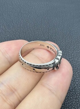 泰银复古梵文皮带扣戒指男士女生款情侣对戒轻奢高级感卡莱茵经典