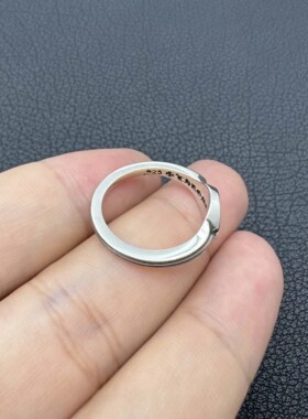 泰银复古十字花印章戒指戒指男士女生款情侣对戒轻奢高级感卡莱茵