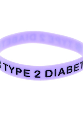 Medical Alert TYPE 2 DIABETIC硅胶手环2型警示语医学运动手腕带