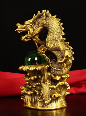 铜龙摆件全铜生肖龙福瑞祥龙青龙戏珠龙吸水龙金龙五爪龙桌面装饰