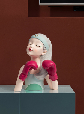 美妆女孩摆件创意玄关托盘客厅