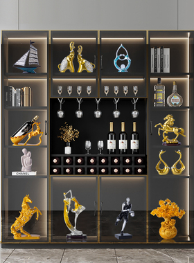 北欧轻奢风金色电视柜玄关工艺品