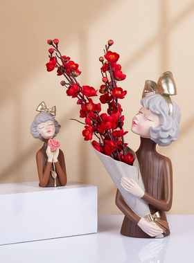 捧花女孩装饰品摆件餐桌节日送