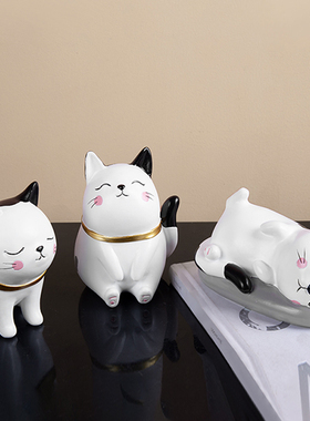 清仓小猫小狗小猪创意家居装饰猫头鹰海鸥摆件卧室桌面可爱装饰品