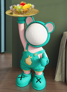 时尚潮流月球灯点赞熊落地摆件