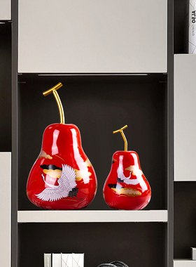 中式风陶瓷水果样板间软装摆件