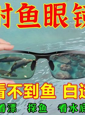 钓鱼眼镜看漂专用可见水下三米看鱼神器水底偏光镜太阳镜变光变色