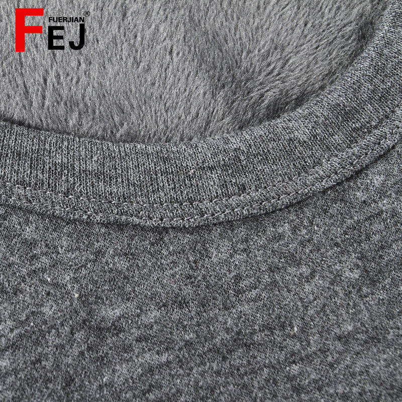 保暖男士一套全棉加绒圆领秋衣裤 福尔健保暖套装