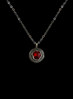 古着vintage复古红圆项链