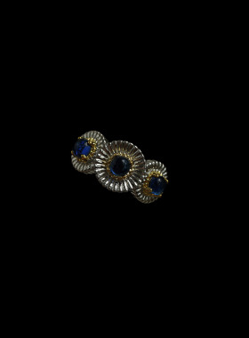 古着vintage复古Sapphire Flower蓝色戒指