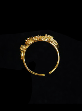 古着繁花金色戒指女款