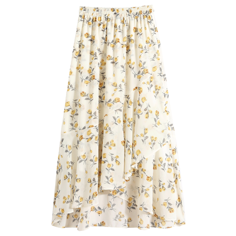 碎花雪纺中长款春夏2020新款半身裙 慕兔半身裙