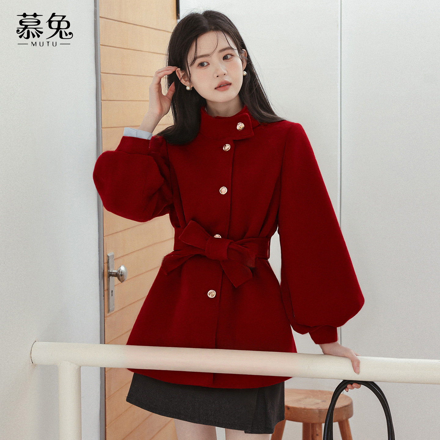 慕兔韩系夹棉毛呢风衣外套女2025冬新款小个子高级感收腰呢子大衣,淘宝优惠券,粉丝福利购,淘宝优惠卷