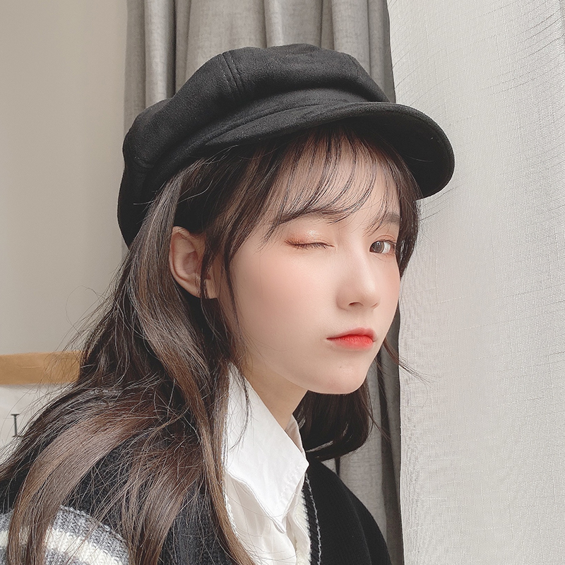xuanwufeiyang旗舰店帽子女秋冬贝雷帽女韩版日系百搭英伦复古八角帽女帽子女网红款潮0