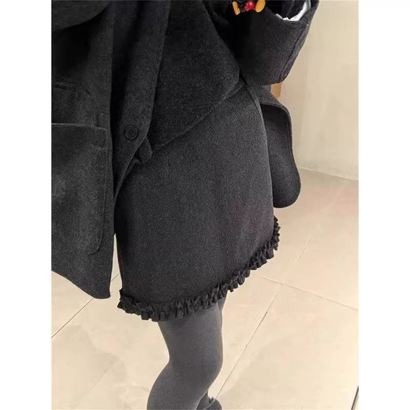 深灰色毛呢半身裙女秋冬新款高腰显瘦字裙大码百搭花边包臀短裙,淘宝优惠券,粉丝福利购,淘宝优惠卷