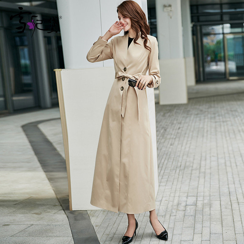 waitmore中长款春秋2020新款到风衣 雪妃黛风衣