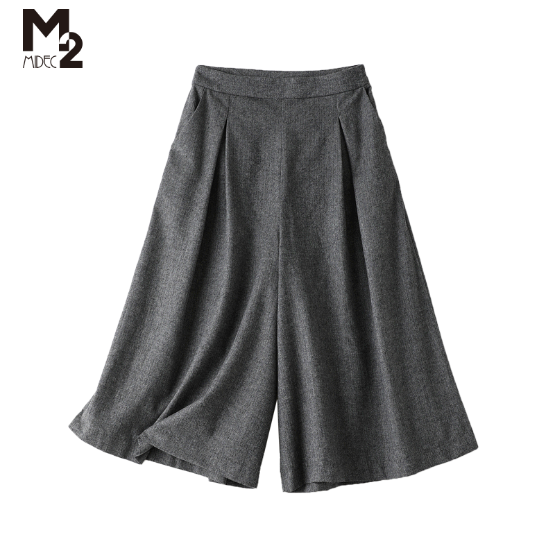 m2 2020年新款秋冬羊毛呢宽松裤裙 m2休闲裤