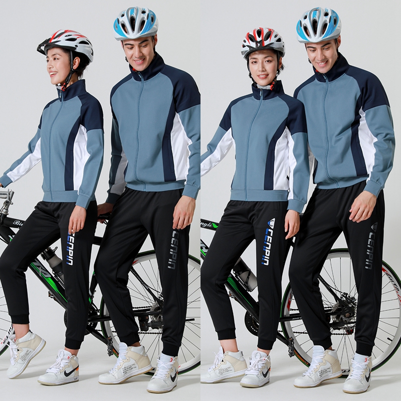 春秋季男女同款自行车骑行服摩托车拉力运动套装夹克外套定制logo - 图1
