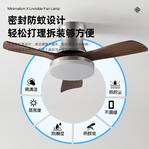索燕中古风风扇灯吊扇灯客厅卧室餐厅书房护眼新中式简约吊灯智能 - 图1