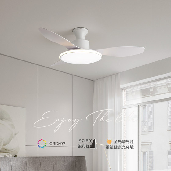Simple ceiling fan lamp fan lamp cream style Nordic
