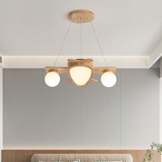 Suoyan Cartoon Children's Room Solid Wood Nordic Chandelier