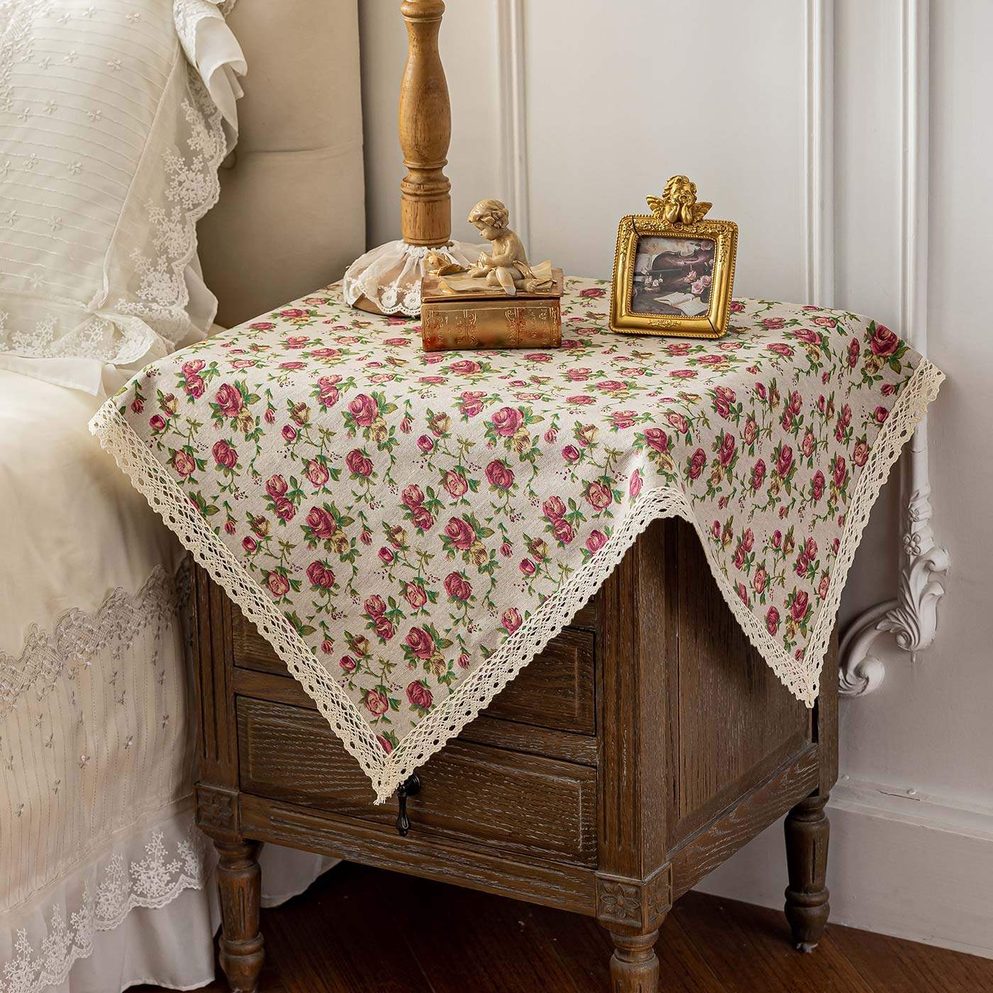 美式田园床头柜高档盖布防尘罩冰箱盖空调盖垫洗衣机打印机盖巾,淘宝优惠券,粉丝福利购,淘宝优惠卷