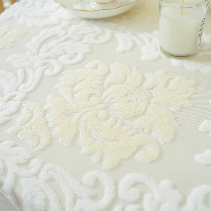 米白蕾丝桌布高级感北欧台布圆桌盖布长方形绣花纱盖巾茶几床头柜,淘宝优惠券,粉丝福利购,淘宝优惠卷