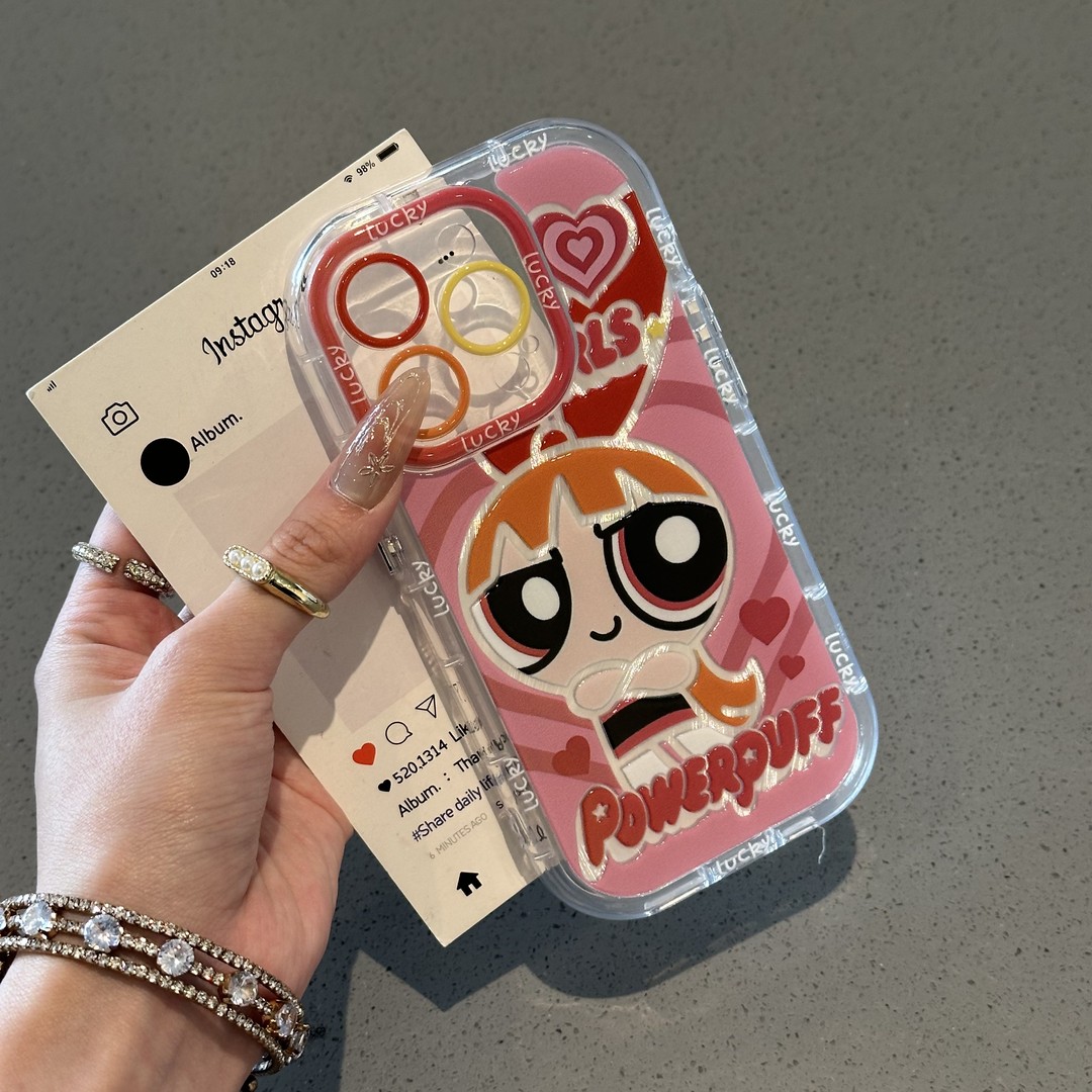 飞天小女警泡芙羽纱适用苹果16手机壳iphone15/14PROMAX华为mate60pro荣耀300女Pura70新款小米15Reno13/S20 - 图3