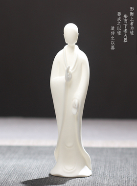 德化白瓷禅意新中式风酒柜装饰品