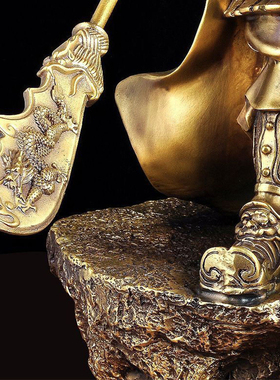 全铜关公摆件五岳九龙关公铜像