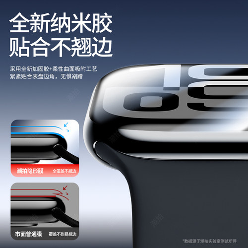 适用applewatch10钢化膜iwatch9苹果8手表7保护6全屏45mm44 40水凝SE贴膜watch S5代watchs贴44十S4软膜3壳41 - 图1