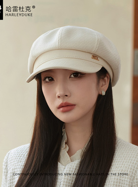 八角帽出游复古女秋冬