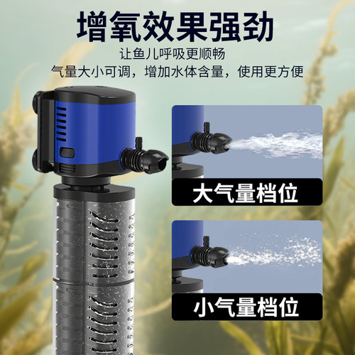 森森内置鱼缸过滤器静音增氧泵三合一潜水泵乌龟缸水族箱过滤设备 - 图1