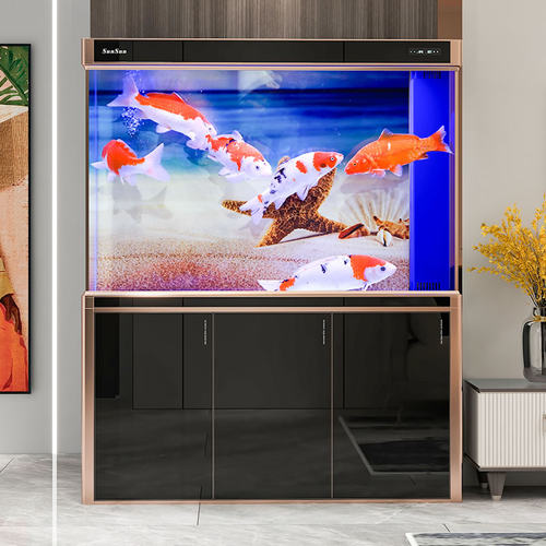森森大型落地隔断鱼缸玻璃水族箱客厅生态缸底过滤家用缸免换水 - 图2