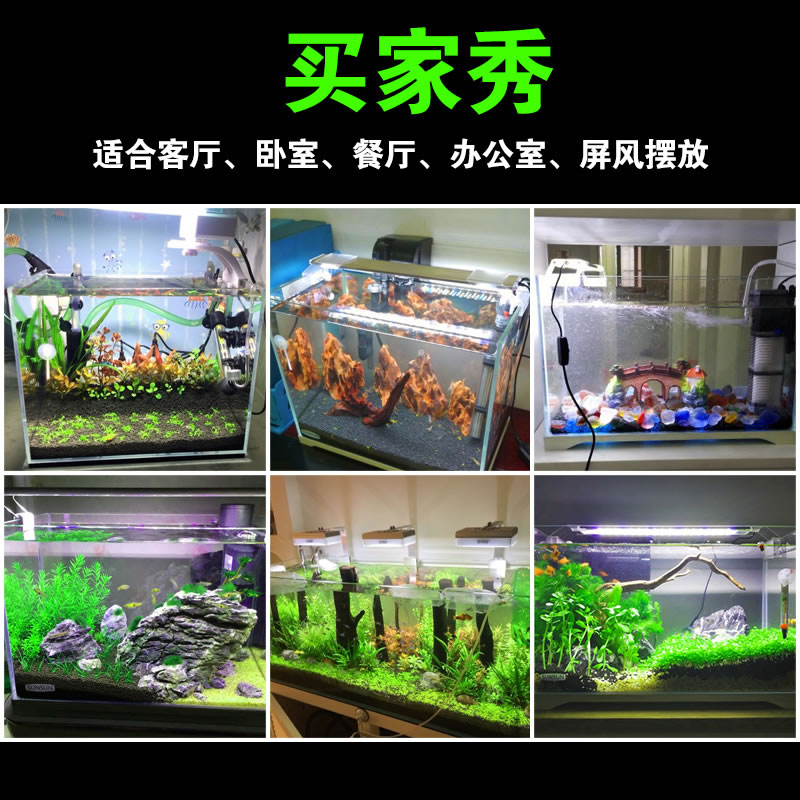 森森金鱼缸小型水族箱超白玻璃客厅生态水草缸乌龟缸裸缸造景草缸-图2