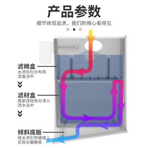 森森便捷式滴流盒鱼缸过滤器上置过滤盒水族箱顶过滤槽抽屉储水